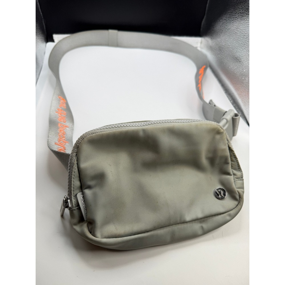 Lululemon Everywhere Belt Bag Grey Orange For The People Embroidery Waist Pack